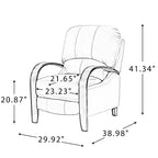 Ensemble de 2 fauteuils inclinables manuels en cuir véritable, inclinaison à 159°
