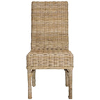 SAFAVIEH Karyl Chaise de salle à manger en osier naturel inachevé (lot de 2) - 18,5 x 18,5 x 38,1 - 19Lx19Px38H