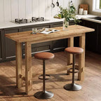 Table de bar haute en bois massif de 63 pouces pour cuisine, café ou restaurant
