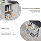 Bureau d'angle moderne en L de 67 pouces, bureau d'ordinateur de maison en bois avec station de charge