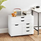 Meuble de rangement mobile à 5 tiroirs avec meuble d'appoint