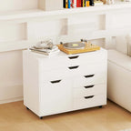 Meuble de rangement mobile à 5 tiroirs avec meuble d'appoint
