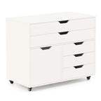 Meuble de rangement mobile à 5 tiroirs avec meuble d'appoint