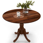Table à manger ronde rustique avec plateau en bois d'hévéa