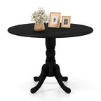 Table à manger ronde rustique avec plateau en bois d'hévéa