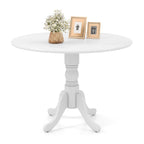 Table à manger ronde rustique avec plateau en bois d'hévéa