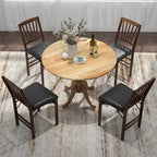 Table à manger ronde rustique avec plateau en bois d'hévéa