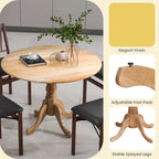 Table à manger ronde rustique avec plateau en bois d'hévéa