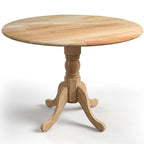 Table à manger ronde rustique avec plateau en bois d'hévéa