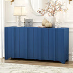 Buffet 4 portes avec accents linéaires et pieds géométriques