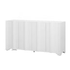 Buffet 4 portes avec accents linéaires et pieds géométriques