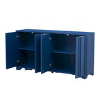 Buffet 4 portes avec accents linéaires et pieds géométriques