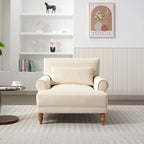 Fauteuil d'appoint en velours beige de 96 cm