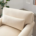 Fauteuil d'appoint en velours beige de 96 cm