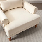 Fauteuil d'appoint en velours beige de 96 cm