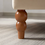 Fauteuil d'appoint en velours beige de 96 cm