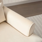 Fauteuil d'appoint en velours beige de 96 cm