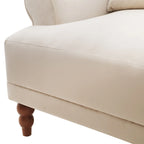 Fauteuil d'appoint en velours beige de 96 cm