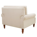 Fauteuil d'appoint en velours beige de 96 cm