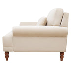 Fauteuil d'appoint en velours beige de 96 cm