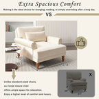 Fauteuil d'appoint en velours beige de 96 cm