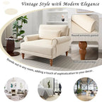 Fauteuil d'appoint en velours beige de 96 cm