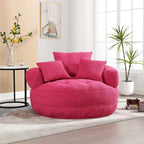 Fauteuil arrondi type « lazy sofa » – Blanc/Bleu/Gris/Jaune/Orange/Rose fuchsia/Bleu marine/Vert, modèle une ou deux places
