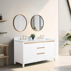 Meuble-lavabo Vanity Art avec évier en céramique et dessus en marbre reconstitué