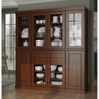 Buffet de cuisine en bois massif 100 % fabriqué en Chine avec portes en verre ou en bois massif et kit de 2 tiroirs 65 x 71,5