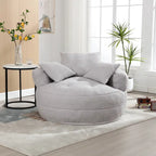 Fauteuil arrondi type « lazy sofa » – Blanc/Bleu/Gris/Jaune/Orange/Rose fuchsia/Bleu marine/Vert, modèle une ou deux places