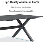 Ensemble de salle à manger d'extérieur PURPLE LEAF avec table à manger en aluminium et chaises en rotin tressé
