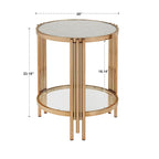 Table basse en verre texturé finition champagne doré avec étagère Bruges par iNSPIRE Q Bold