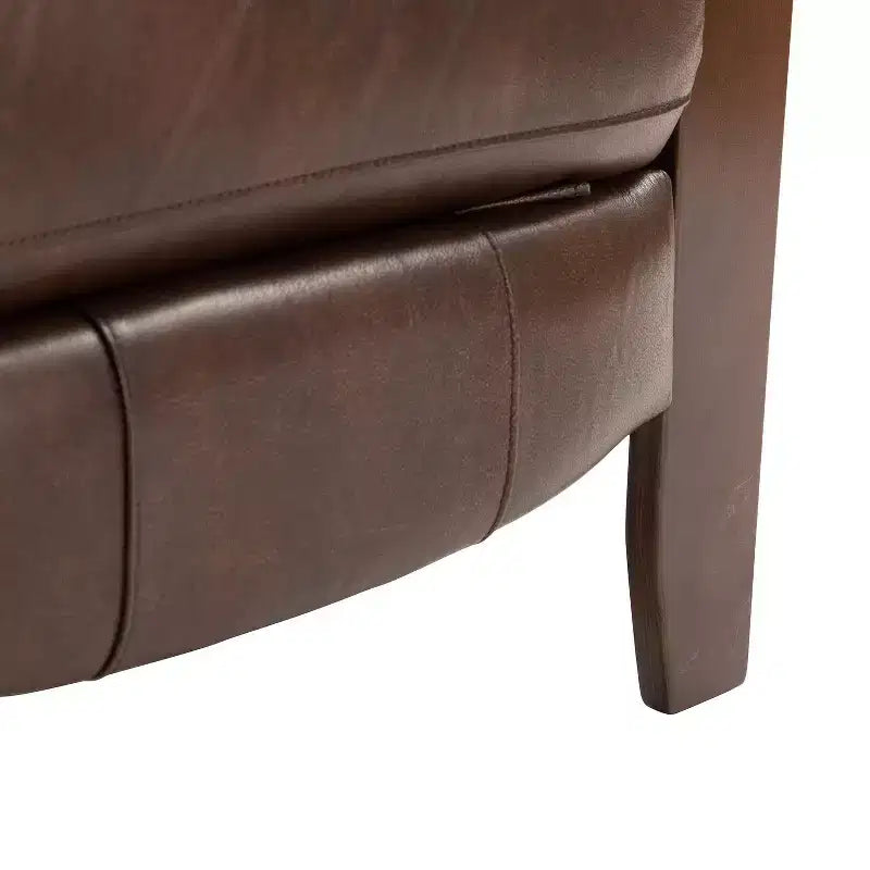 Ensemble de 2 fauteuils inclinables manuels en cuir véritable, inclinaison à 159°