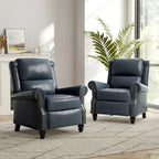 Lot de 2 fauteuils inclinables modernes à assise rembourrée en cuir PU/tissu