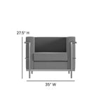 Fauteuil contemporain Emma et Oliver en similicuir avec double cadre enrobant
