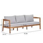 ModernLuxe Ensemble de canapés de jardin 4/5 pièces en bois d'acacia, salon de jardin avec table basse pour véranda/jardin/balcon