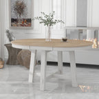 Table à manger ronde extensible de style ferme avec rallonge