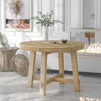 Table à manger ronde extensible de style ferme avec rallonge