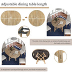 Table à manger ronde extensible de style ferme avec rallonge