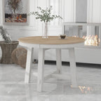 Table à manger ronde extensible de style ferme avec rallonge