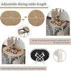 Table à manger ronde extensible de style ferme avec rallonge