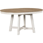 Table à manger ronde extensible de style ferme avec rallonge