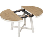 Table à manger ronde extensible de style ferme avec rallonge