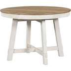 Table à manger ronde extensible de style ferme avec rallonge
