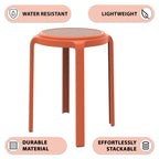 Tabouret de salle à manger rond en plastique avec plateau en osier - 45 H x 34 L x 34 P cm