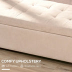 Banc ottoman de rangement capitonné avec couvercle relevable – Tissu lin, pour pied de lit ou salon