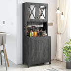 Meuble bar avec casier à vin pour spiritueux et verres