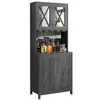 Meuble bar avec casier à vin pour spiritueux et verres
