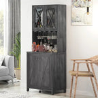 Meuble bar avec casier à vin pour spiritueux et verres