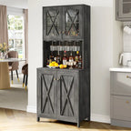 Meuble bar avec casier à vin pour spiritueux et verres